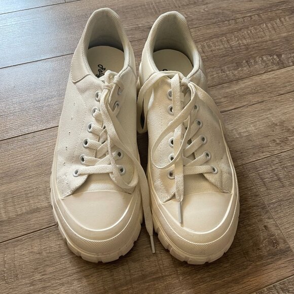 RELIGIOUS COMFORT platform sneakers, worn 2x, white, women's size 7 - Picture 2 of 3